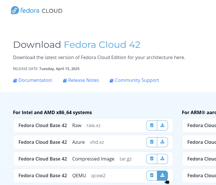 Get Fedora Server